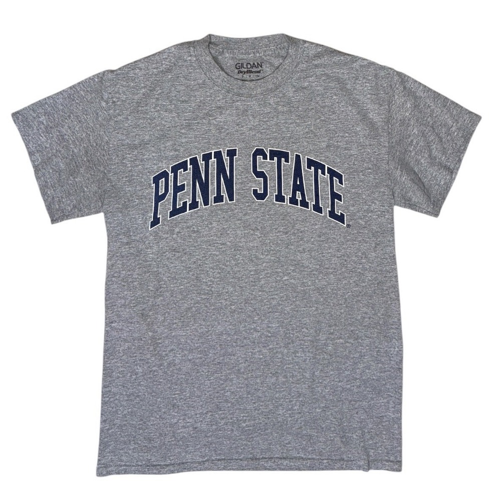 Penn State Nittany Lions Gray T-Shirt Gildan DryBlend Size S Small Arched Logo